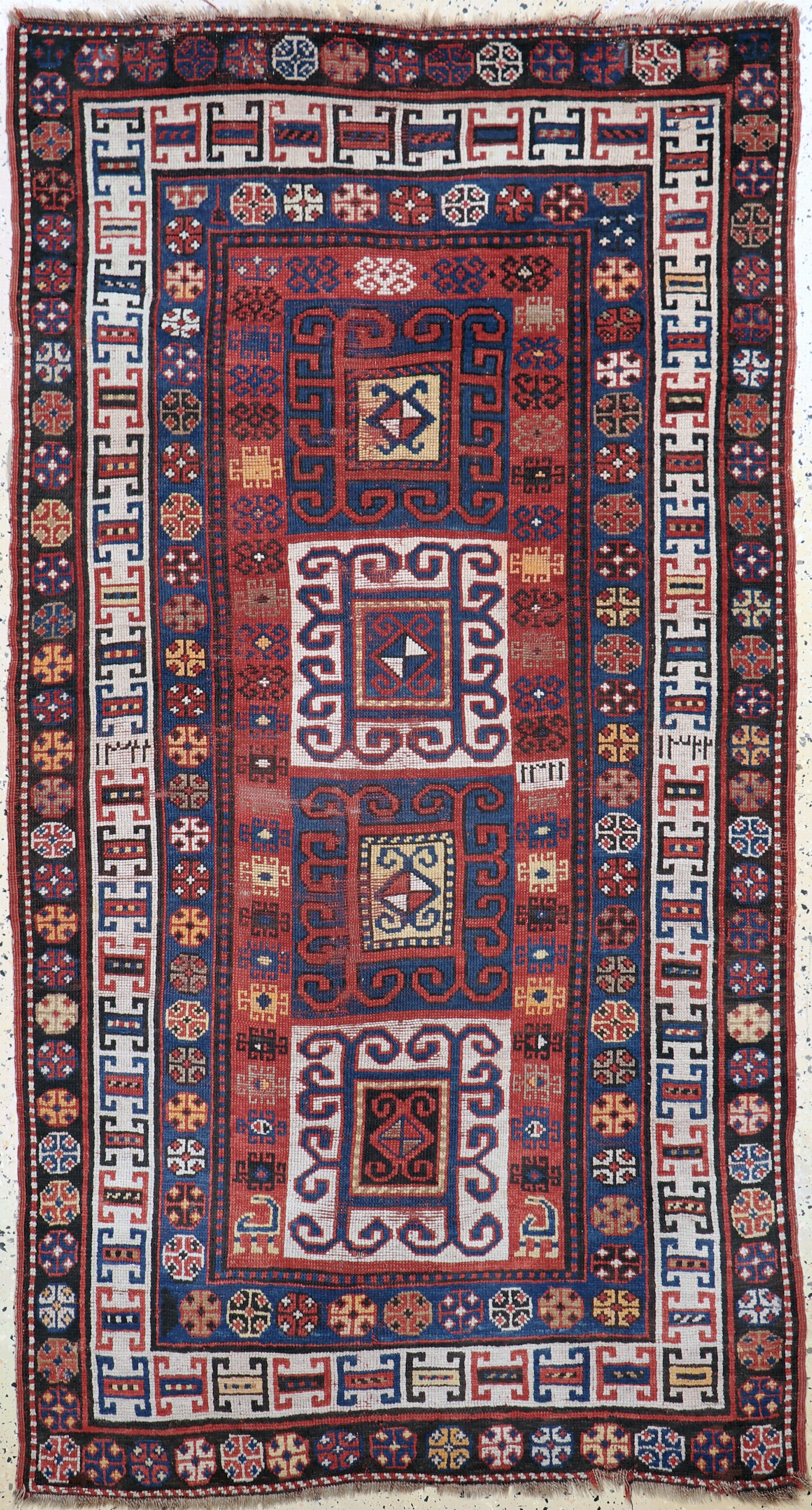 Image 27072851 - Antiker Kazak, Kaukasus, datiert 1322(1900), Wolle auf Wolle, ca. 210 x 110 cm,EHZ: 3 ...