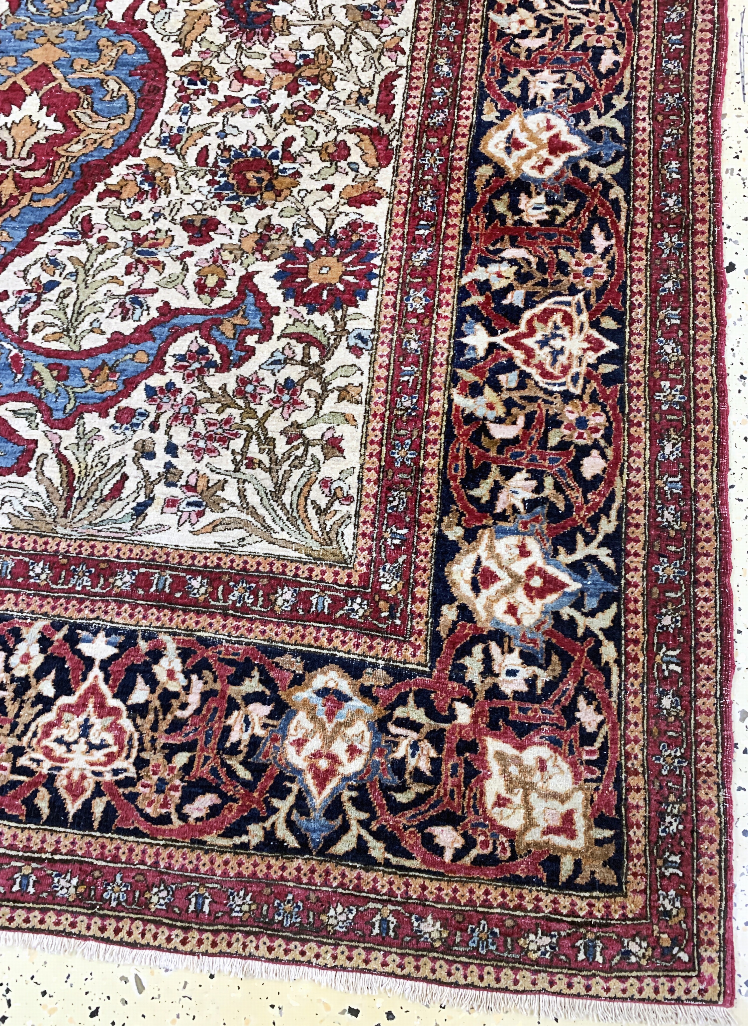 Detail a: Antiker Esfahan, Persien, um 1900, Wolle auf Baumwolle, ca. 200 x 150 cm, EHZ: 3