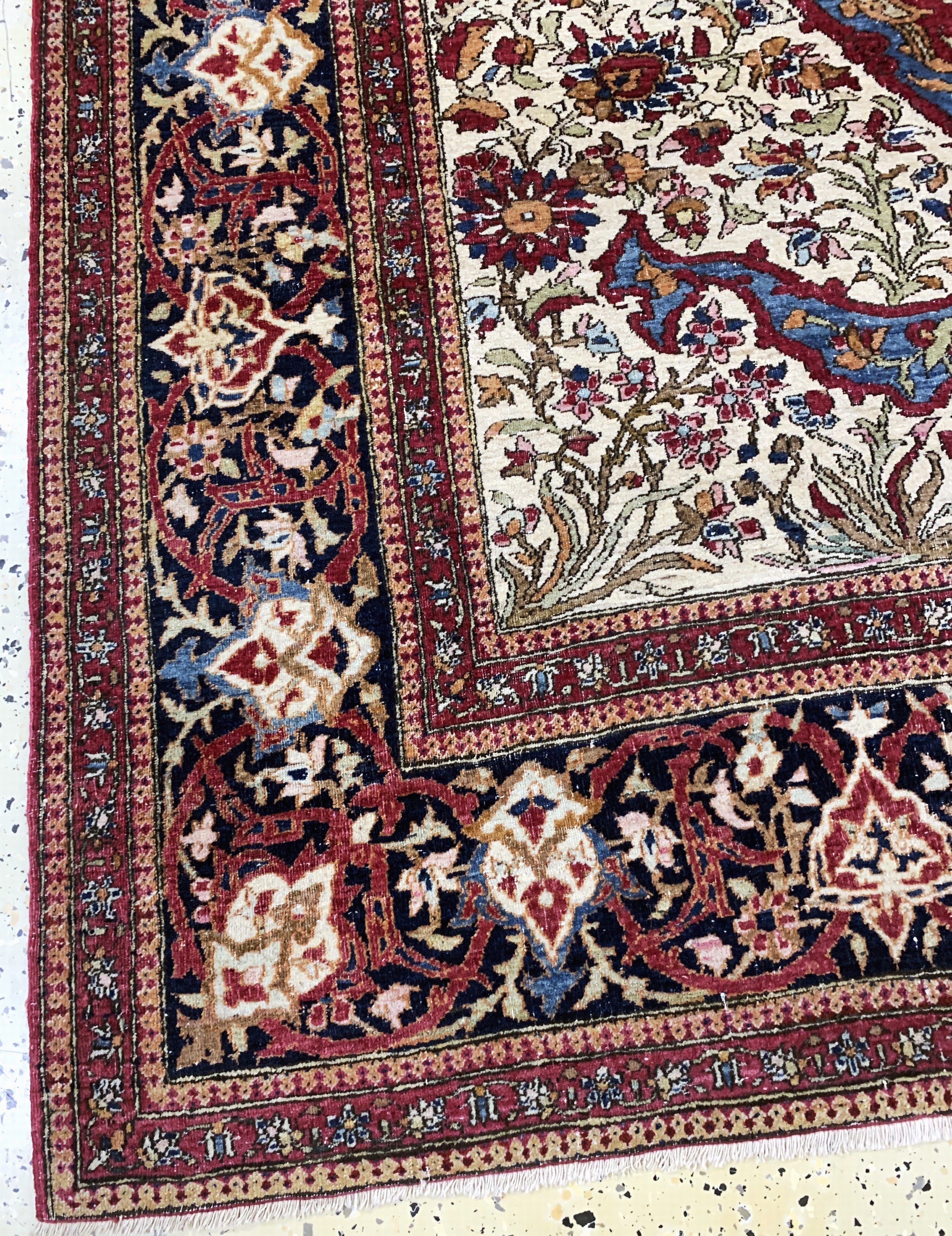 Detail b: Antiker Esfahan, Persien, um 1900, Wolle auf Baumwolle, ca. 200 x 150 cm, EHZ: 3