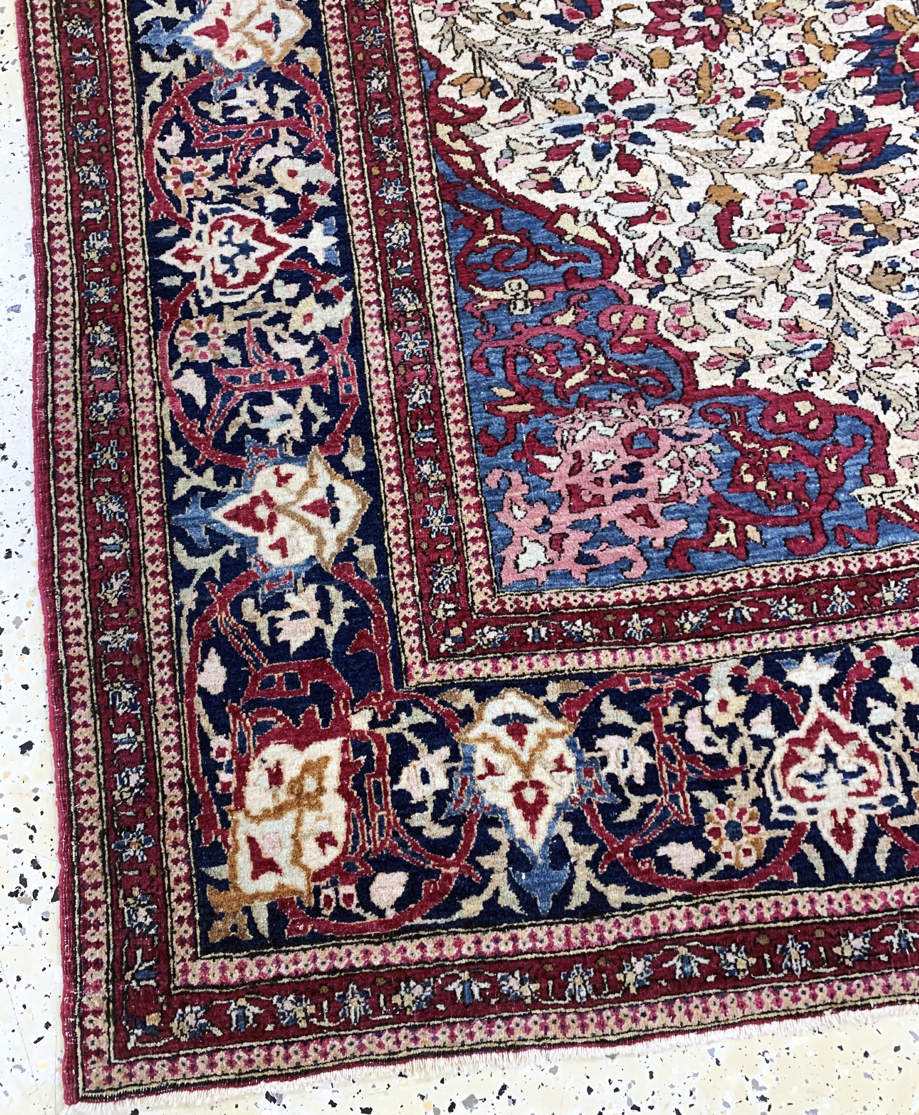 Detail e: Antiker Esfahan, Persien, um 1900, Wolle auf Baumwolle, ca. 200 x 150 cm, EHZ: 3