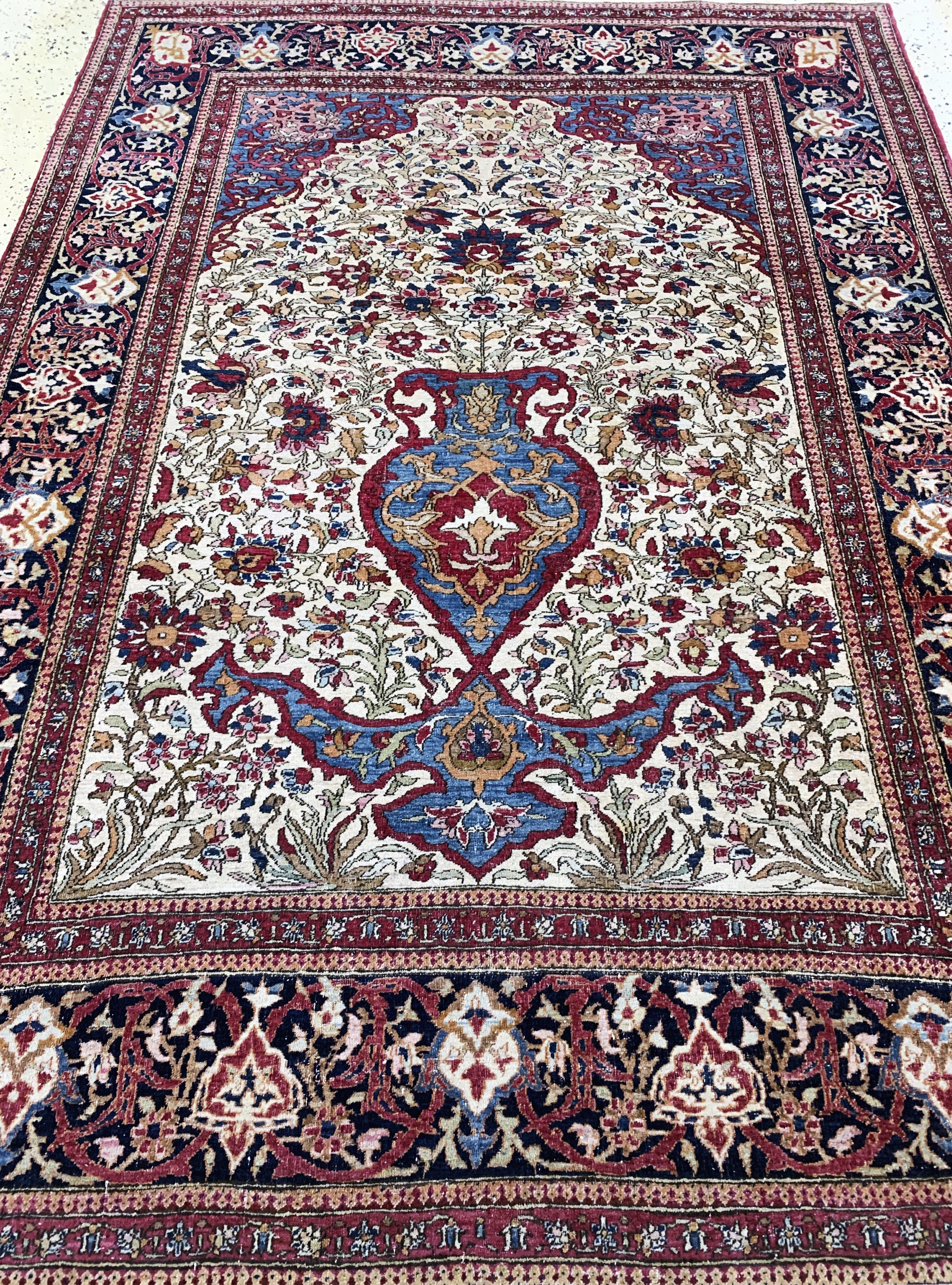Detail g: Antiker Esfahan, Persien, um 1900, Wolle auf Baumwolle, ca. 200 x 150 cm, EHZ: 3