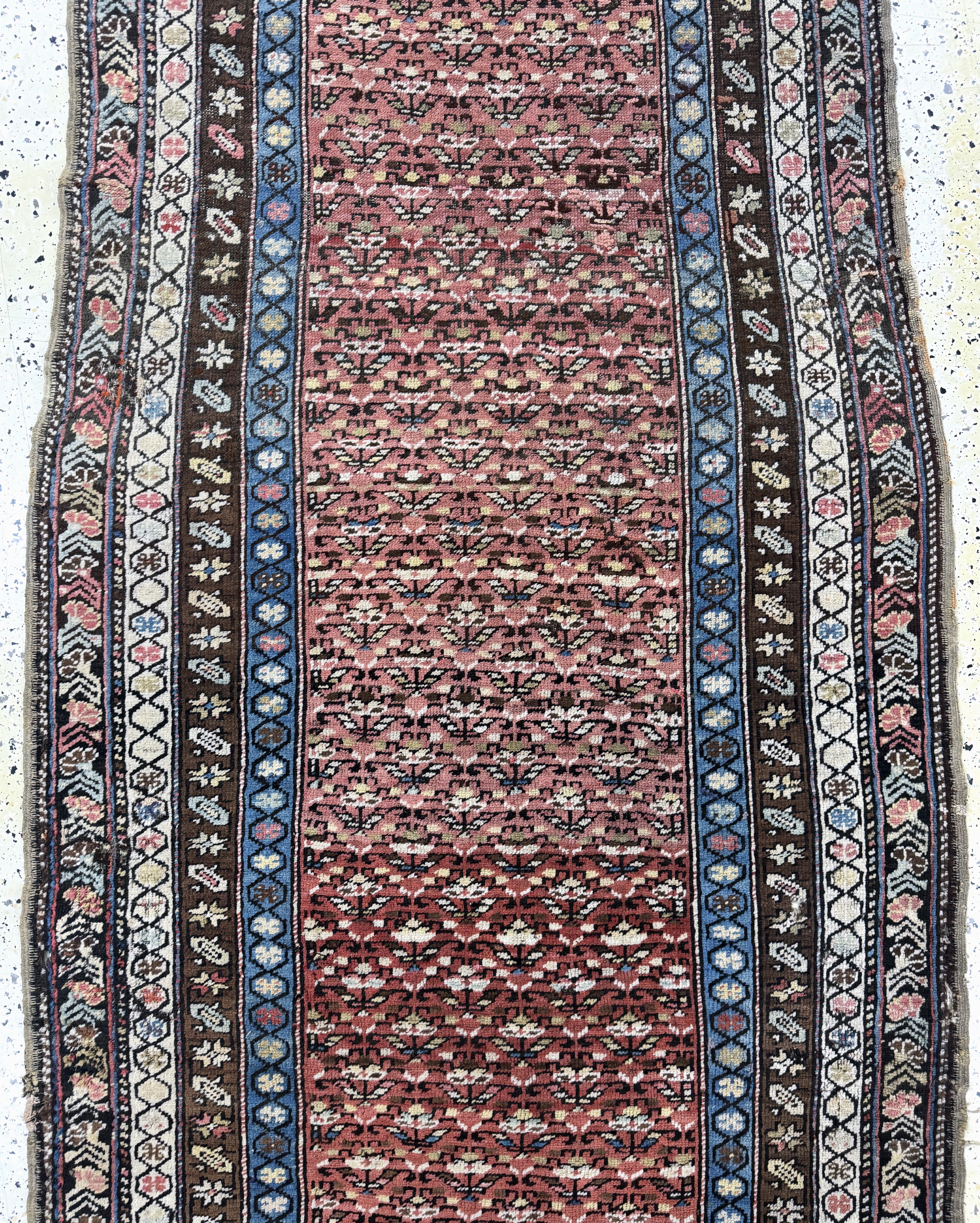 Detail b: Antiker Kazak, Kaukasus, 19.Jhd, Wolle auf Wolle, ca. 385 x 120 cm, EHZ: 4