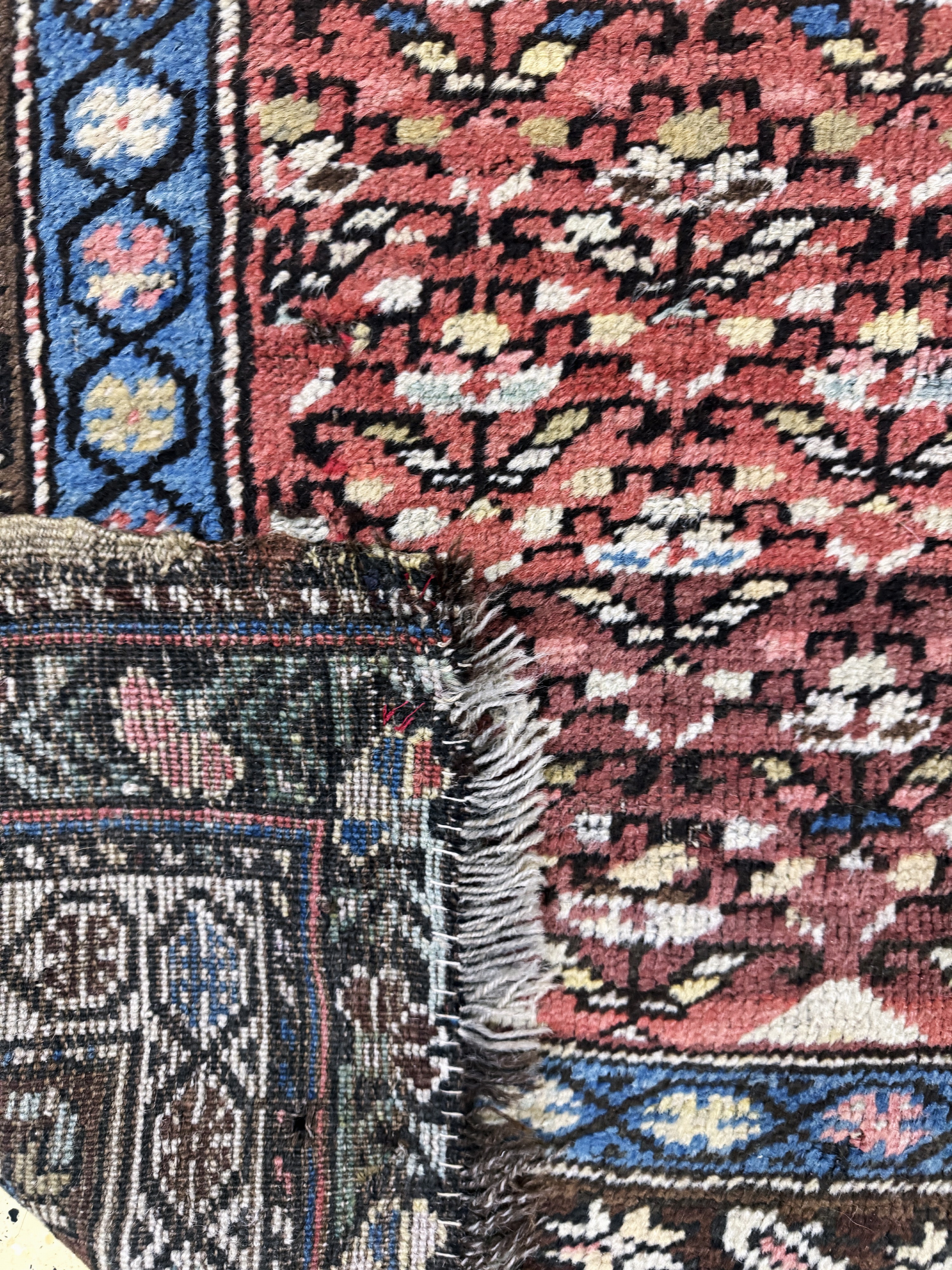 Detail f: Antiker Kazak, Kaukasus, 19.Jhd, Wolle auf Wolle, ca. 385 x 120 cm, EHZ: 4