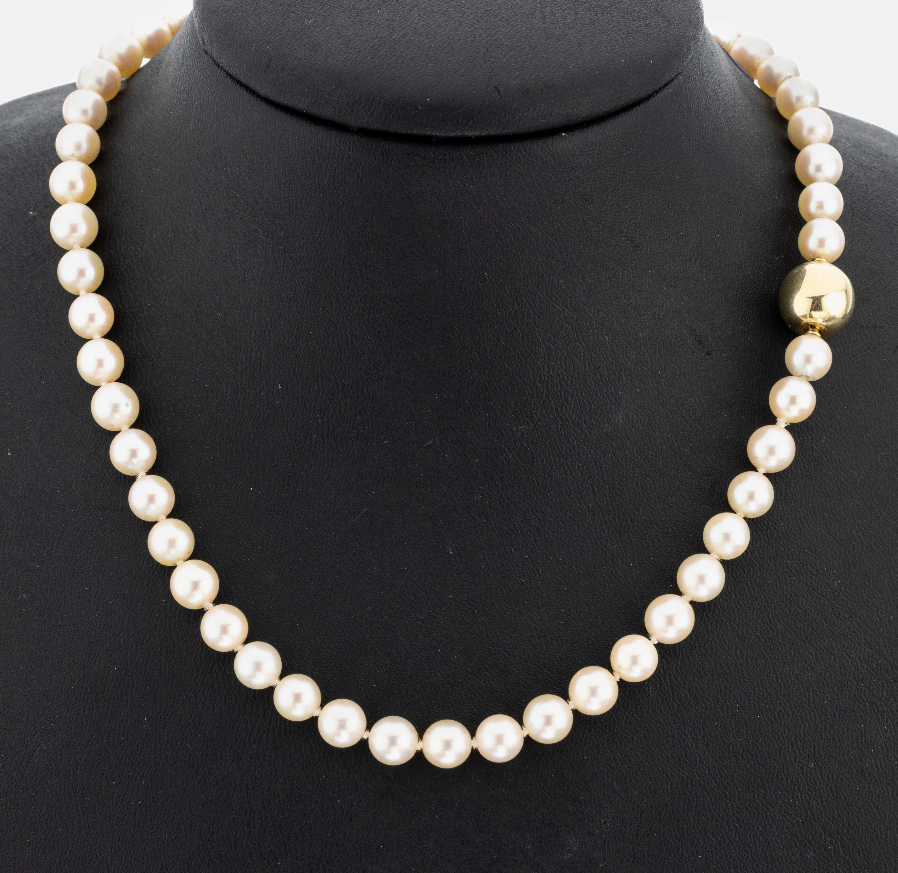 Image 27072886 - Zuchtperl-Collier mit 14 kt Gold Kugel- schließe, GG 585/000, 122 Zuchtperlen, D. ...