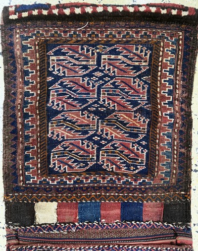 27072804d - 2 Lots Doppeltasche antik, Persien, um 1900, Wolle auf Wolle, ca. 110 x 50 cm, EHZ: 2 ...