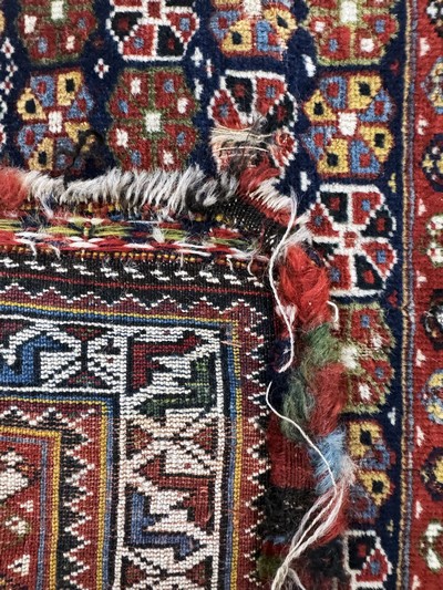 27072808d - 2 Lots Taschenfront antik, Persien, um 1900, Wolle auf Wolle, ca. 60 x 70 cm, EHZ: 3-4 ...