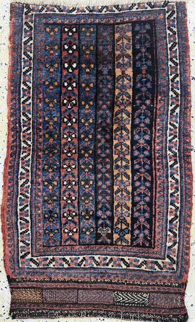 27072815a - 2 Lots Taschenfront antik, Persien, 19.Jhd,Wolle auf Wolle, ca. 60 x 55 cm, EHZ: 3 ...