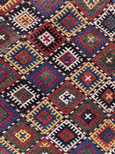 27072815e - 2 Lots Taschenfront antik, Persien, 19.Jhd,Wolle auf Wolle, ca. 60 x 55 cm, EHZ: 3 ...