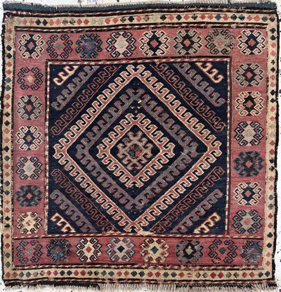 27072816e - 3 Lots Salztasche & Taschenfront & Pfeiltasche antik, Wolle auf Wolle, ca. 55 x 55 cm, ...