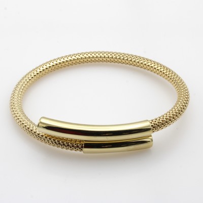 Image Flexible Armspangen, GG 585/000, im Himbeer-muster, Endstücke poliert, B. ca. 5 mm