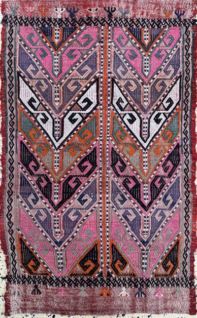 27072820d - 2 Lots Taschenfront antik, Türkei, um 1900,Wolle auf Wolle, ca. 80 x 70 cm, EHZ: 3 ...