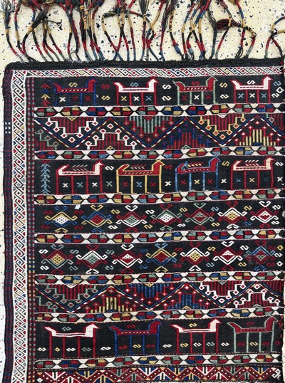 27072822a - 2 Lots Kelim-Fragmente, Türkei, um 1900, Wolle auf Wolle, ca. 110 x 67 cm, EHZ: 3 ...