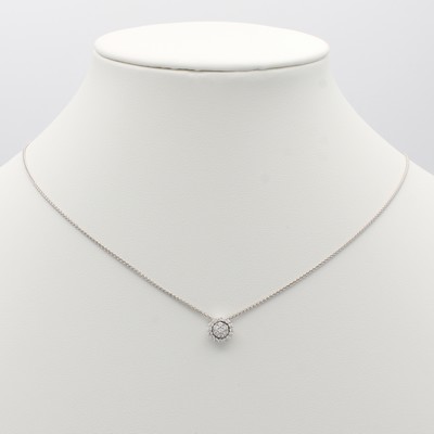 27072823a - Anhänger mit Brillanten an Kette, WG 585/000, Brill. zus. ca. 0.20 ct Weiß/si, runde, ...