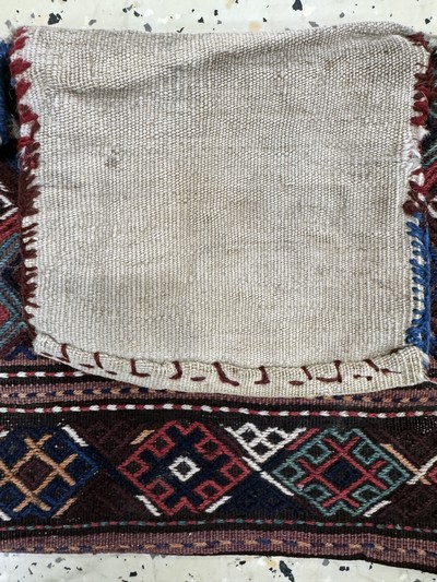 27072827b - 2 Lots Salztasche antik, Persien, um 1900, Wolle auf Wolle, ca. 46 x 30 cm, EHZ: 3 ...