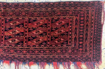 27072828a - 2 Lots Torba antik, Turkmenistan, um 1900, Wolle auf Wolle, ca. 107 x 40 cm, EHZ: 4 ...