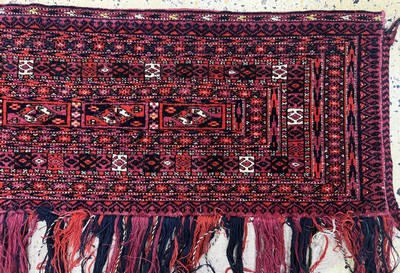 27072828e - 2 Lots Torba antik, Turkmenistan, um 1900, Wolle auf Wolle, ca. 107 x 40 cm, EHZ: 4 ...