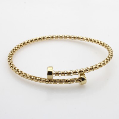 Image Flexible Armspange im Himbeermuster, GG 585/000, Endstücke im Hufnageldesign, B. ca. 3 ...