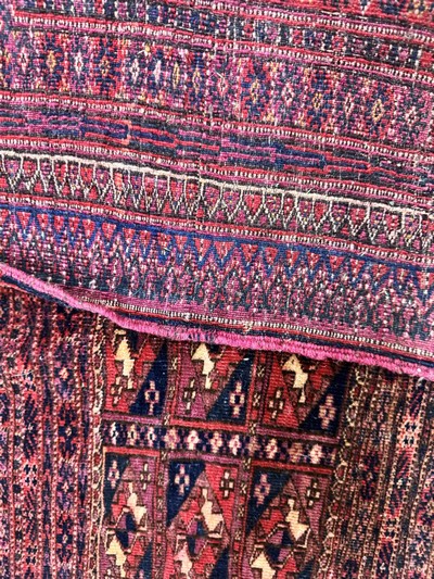 27072830c - 2 Lots Torba antik, Turkmenistan, um 1900, Wolle auf Wolle, ca. 110 x 40 cm, EHZ: 4 ...