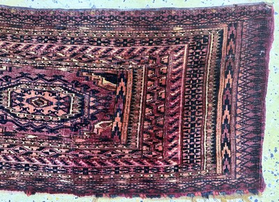 27072831a - 2 Lots Torba & Tschowal antik, Turkmenistan, um 1900, Wolle auf Wolle, ca. 155 x 85 cm ...