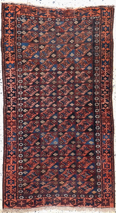 Image Belutsch antik, Persien, 19.Jhd, Wolle auf Wolle, ca. 140 x 80 cm, EHZ: 3(restauriert) ...