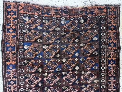 27072834a - Belutsch antik, Persien, 19.Jhd, Wolle auf Wolle, ca. 140 x 80 cm, EHZ: 3(restauriert) ...