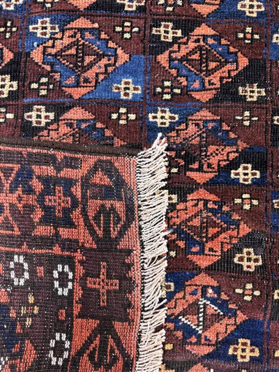 27072834d - Belutsch antik, Persien, 19.Jhd, Wolle auf Wolle, ca. 140 x 80 cm, EHZ: 3(restauriert) ...