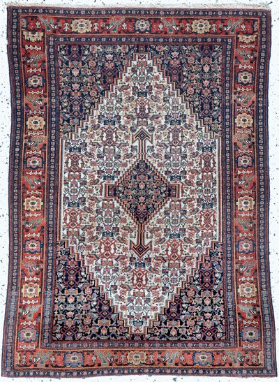 Image Senneh fein antik, Persien, 19.Jhd, Wolle auf Baumwolle, ca. 145 x 105 cm, EHZ: 3 ...