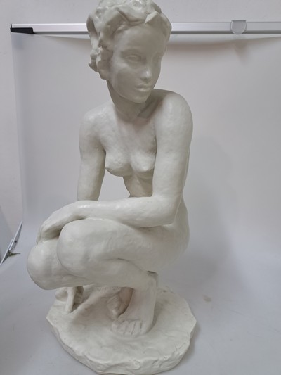 27072849a - Porzellanfigur ´Die Hockende´, Rosenthal Kunstabteilung, Entwurf Fritz Klimsch, sign., ...