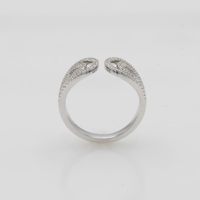 27072861a - Ring mit Brillanten, WG 750/000, 98 Brill. zus. ca. 0.50 ct Weiß/si, offen verarb., RW ...