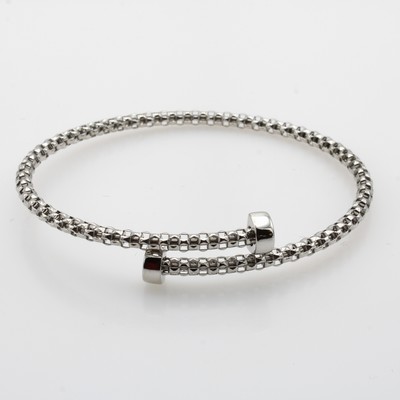 Image Flexible Armspange im Himbeermuster, WG 585/000, Endstücke im Hufnageldesign, B. ca. 3 ...