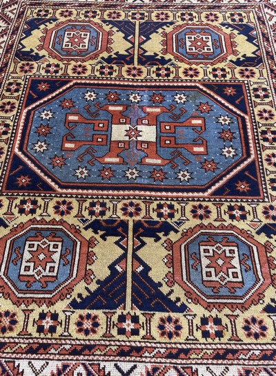 27072866g - Antiker Bergama, Türkei, um 1900, Wolle auf Wolle, ca. 180 x 145 cm, EHZ: 2-3, ...