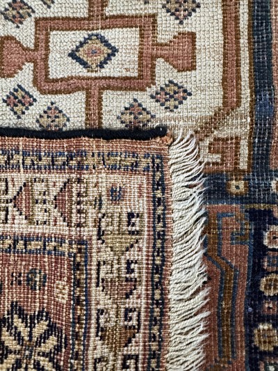 27072868e - Antiker Kazak, Kaukasus, 19.Jhd, Wolle auf Wolle, ca. 150 x 120 cm, EHZ: 3(restauriert) ...