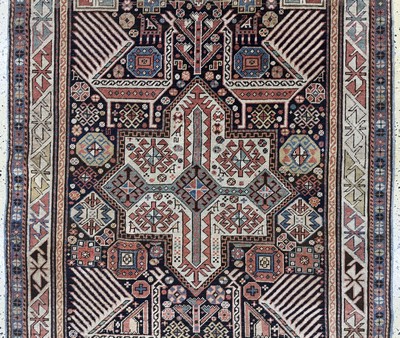 27072869b - Antique Kazak#´Akstafa#´, Caucasus, 19th century, wool on wool, approx. 285 x 120 cm, ...