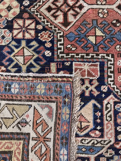 27072869f - Antique Kazak#´Akstafa#´, Caucasus, 19th century, wool on wool, approx. 285 x 120 cm, ...