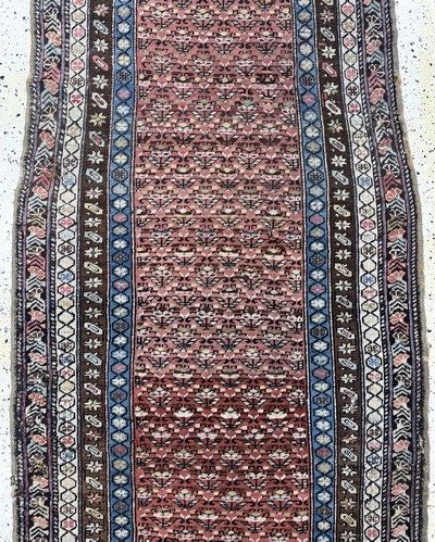 27072878b - Antiker Kazak, Kaukasus, 19.Jhd, Wolle auf Wolle, ca. 385 x 120 cm, EHZ: 4 ...