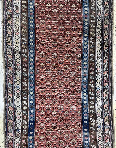 27072878d - Antiker Kazak, Kaukasus, 19.Jhd, Wolle auf Wolle, ca. 385 x 120 cm, EHZ: 4 ...