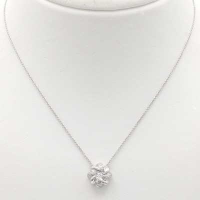 27072884a - Anhänger mit Brillanten an Kette, WG 585/000, Brill. zus. ca. 0.13 ct Weiß/si, runde ...