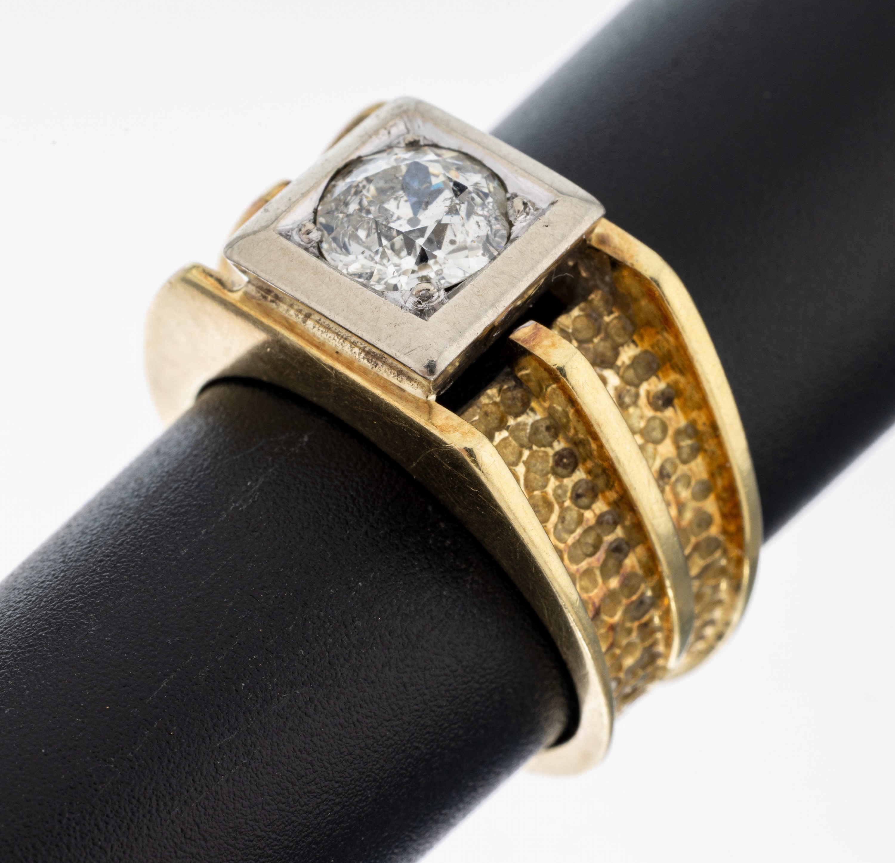 Image 27072900 - 14 kt Gold Diamant-Ring, GG 585/000, Altschliffdiamant ca. 1.20 ct Weiß/p2, RW 57, ca. ...