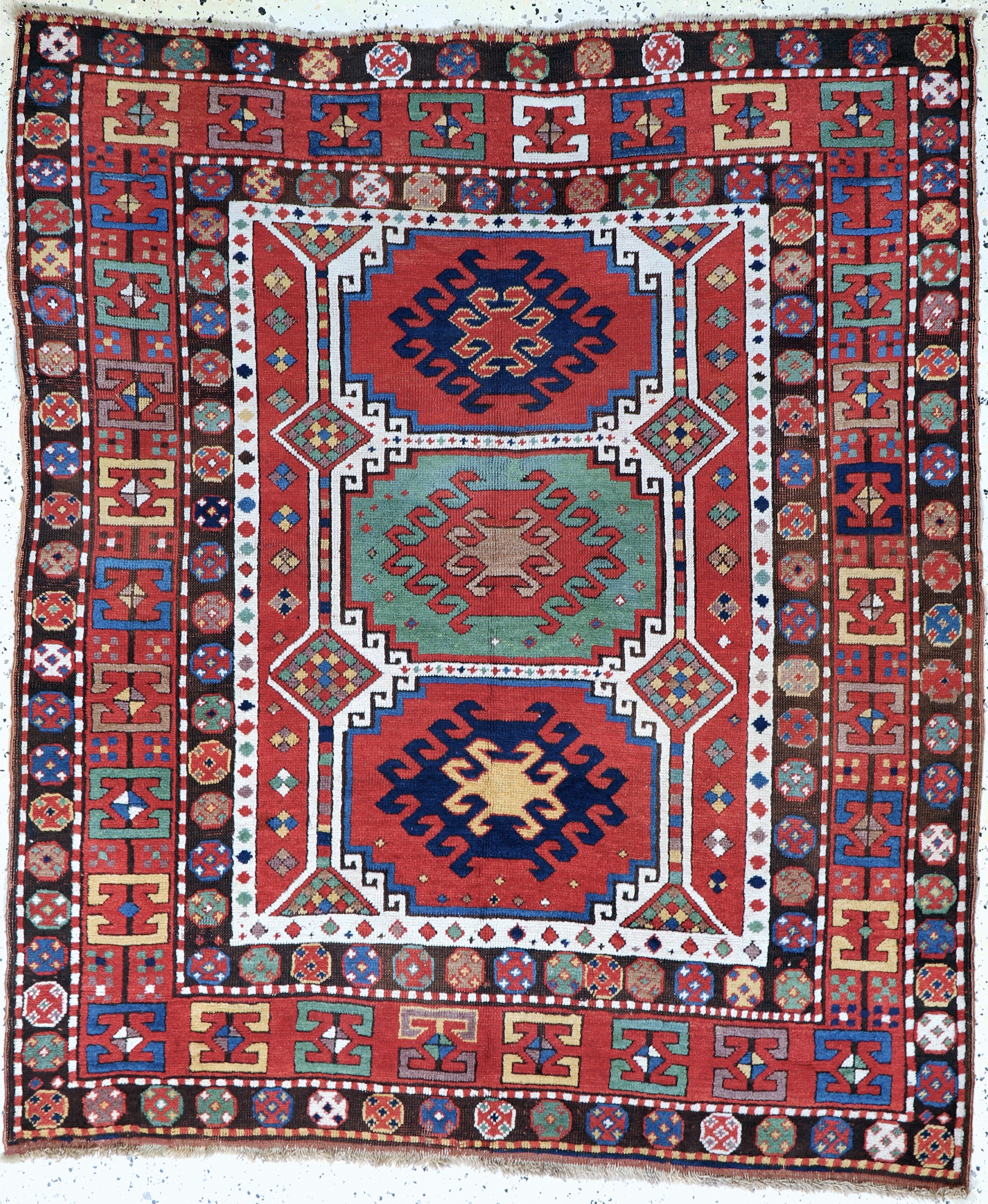 Image 27072906 - Antiker Kazak, Kaukasus, 19.Jhd, Wolle auf Wolle, ca. 165 x 140 cm, EHZ: 2-3 ...