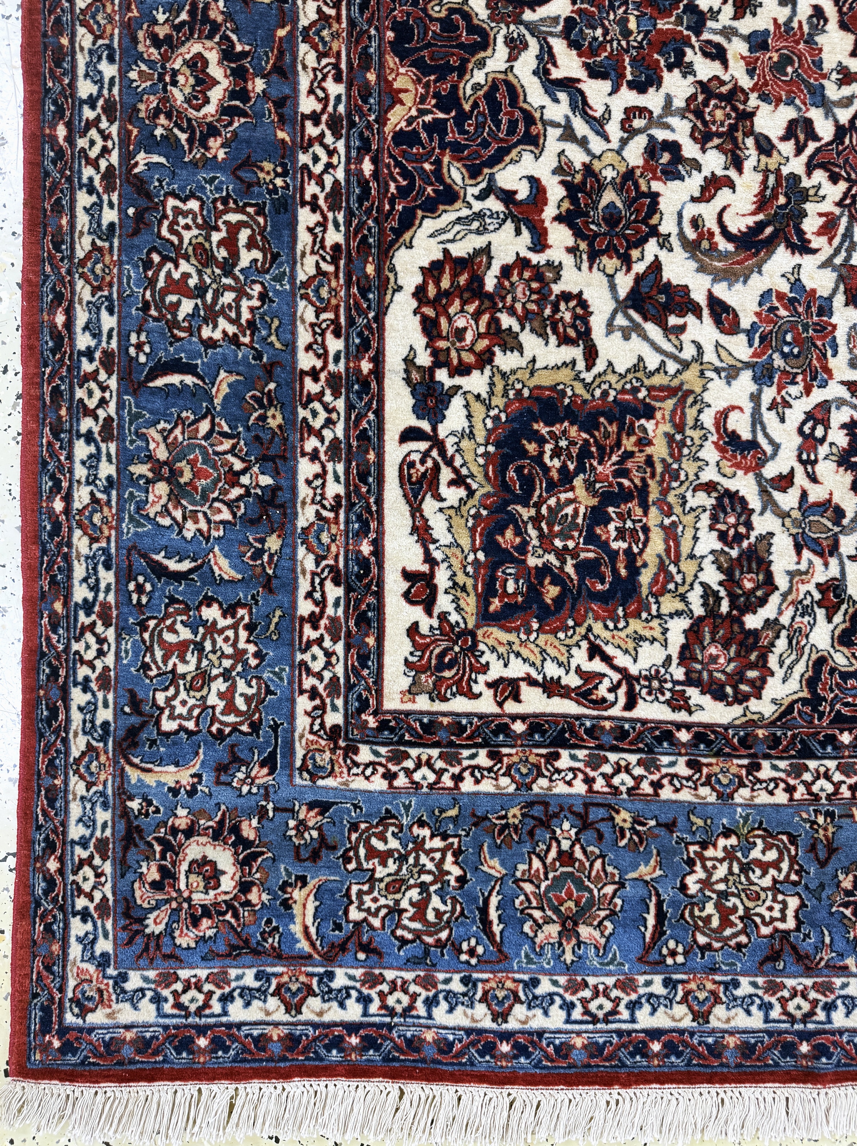 Detail b: Esfahan"Shooreshi"fein alt, Persien, Anfang20.Jhd, Korkwolle auf Baumwolle, ca. 235 x 155cm, ca. 1,0 Mio. Kn/qm, EHZ: 2