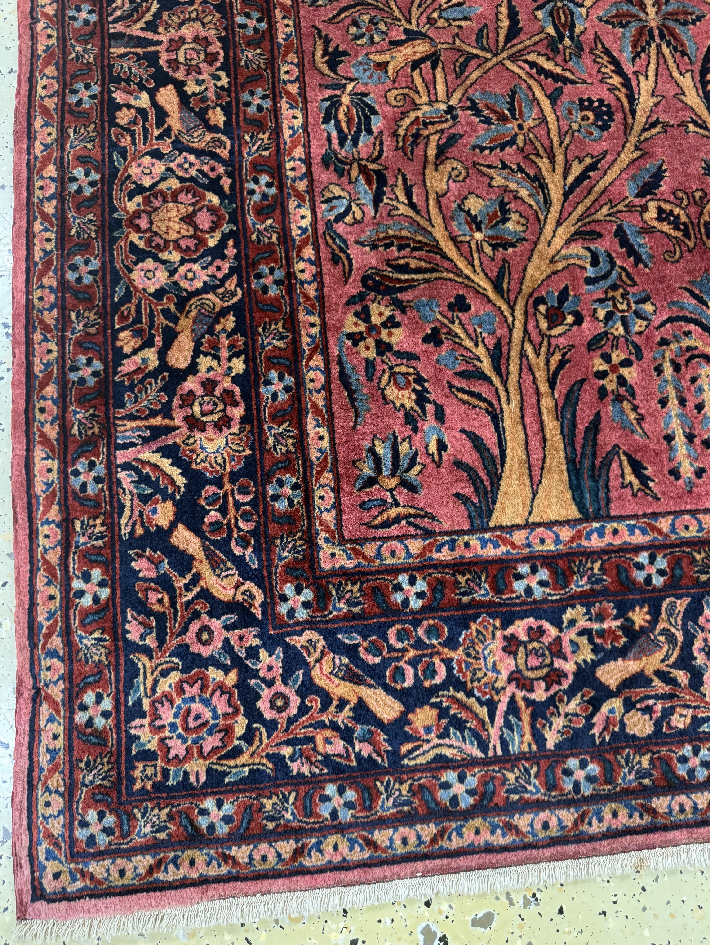 Detail b: Manchester Keschan fein Persien, signiert"Auftrag von Telifian", um 1900, Manchester-Korkwolle, ca. 197 x 127 cm, EHZ: 1-2