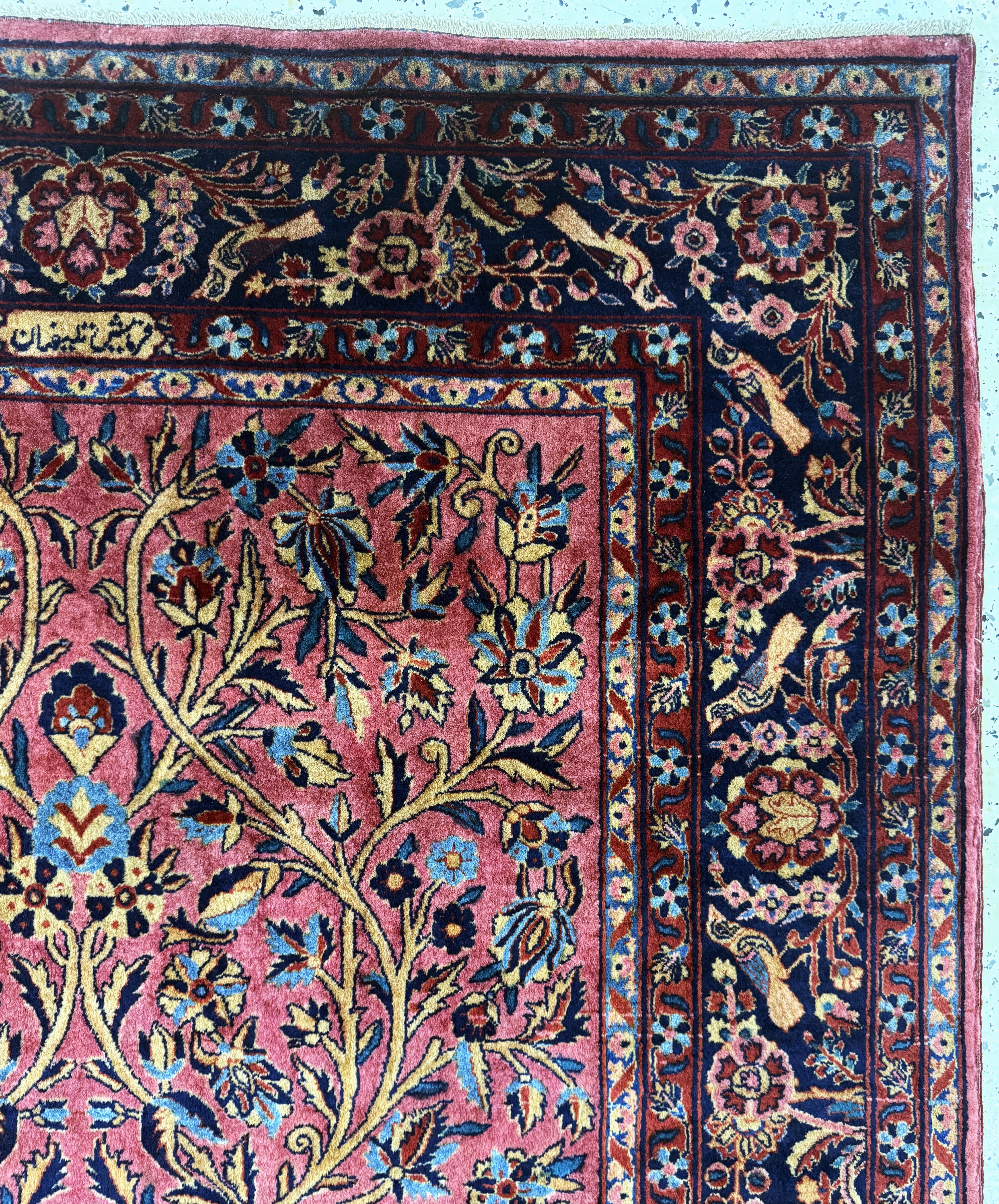 Detail f: Manchester Keschan fein Persien, signiert"Auftrag von Telifian", um 1900, Manchester-Korkwolle, ca. 197 x 127 cm, EHZ: 1-2