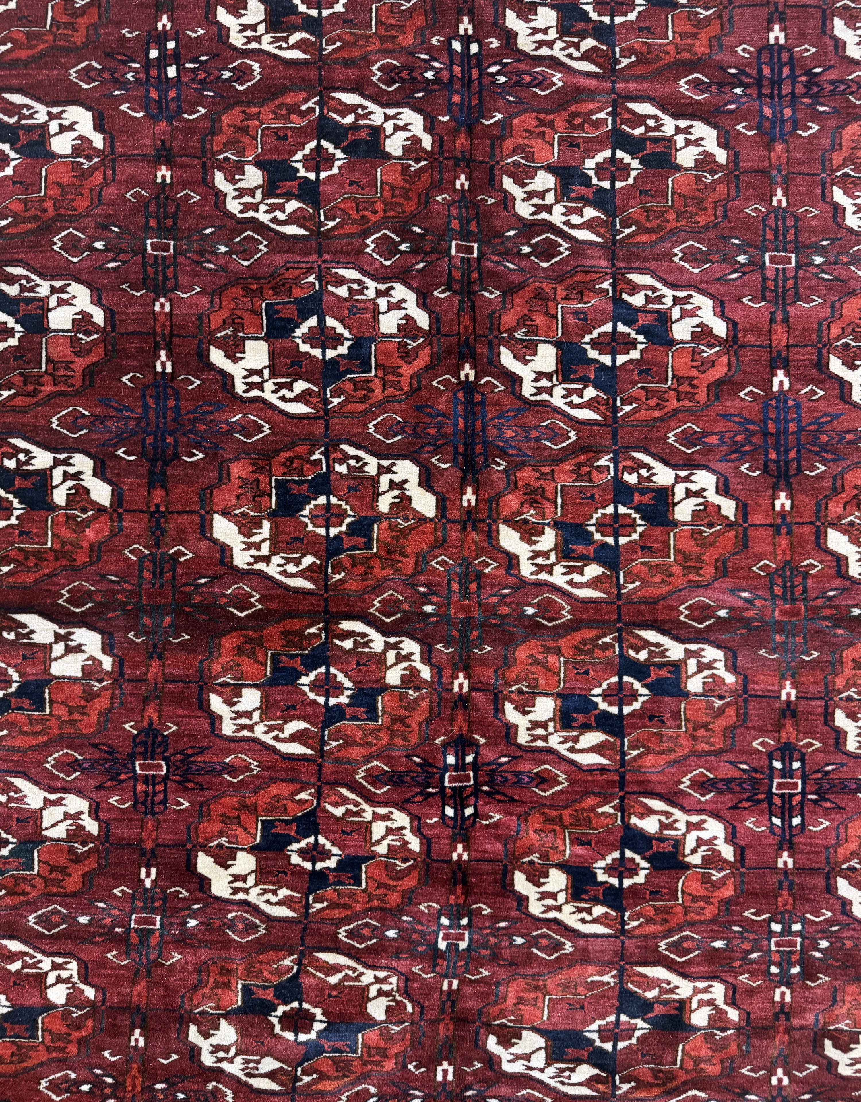 Detail e: Feine Tekke Hauptteppich antik, Turkmenistan, 19.Jhd, Wolle auf Wolle, ca. 260 x 185 cm, EHZ: 2