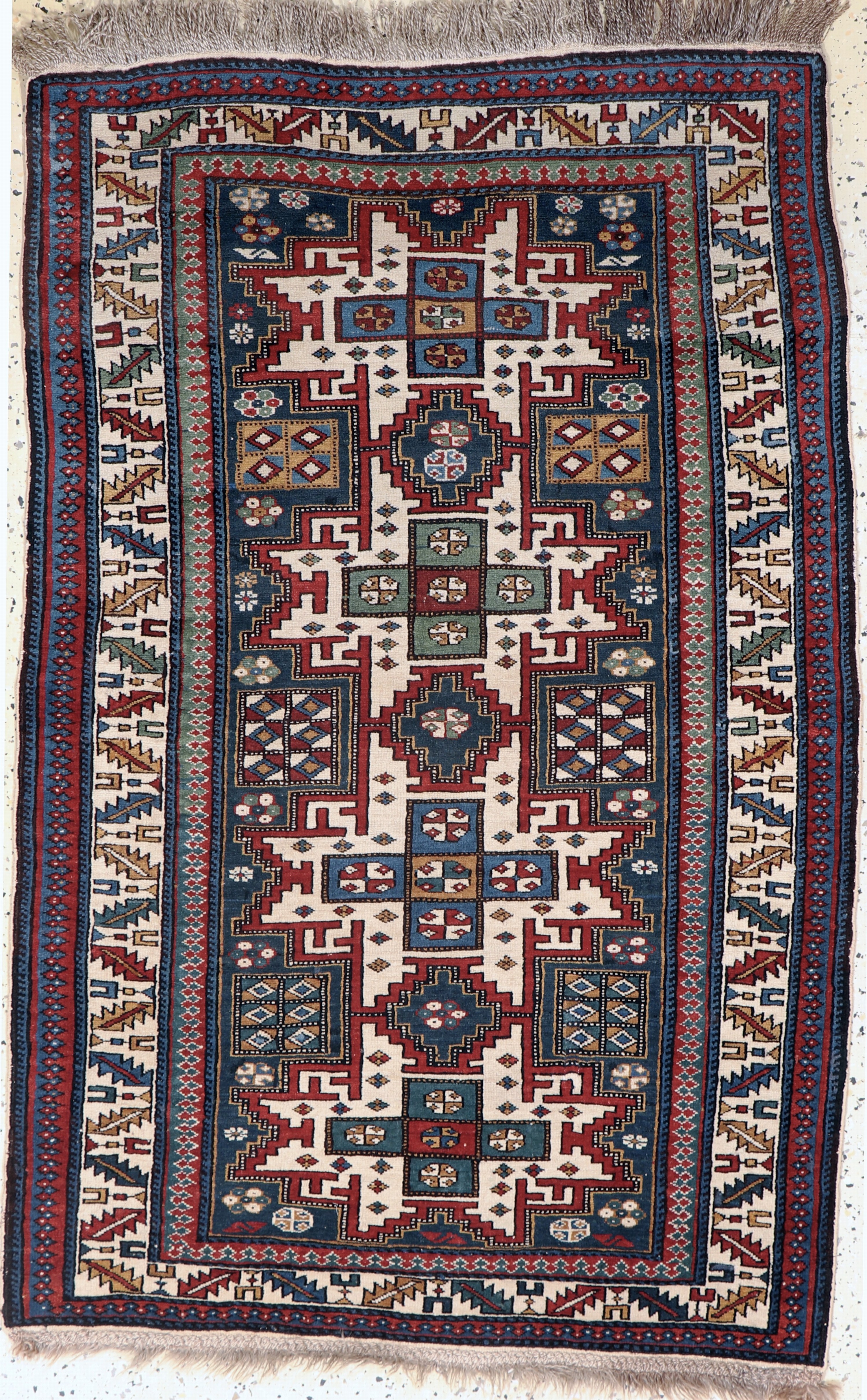 Image 27072921 - Antiker Schirwan-Kazak, Kaukasus, um 1900, Wolle auf Wolle, ca. 140 x 93 cm, EHZ: 2 ...