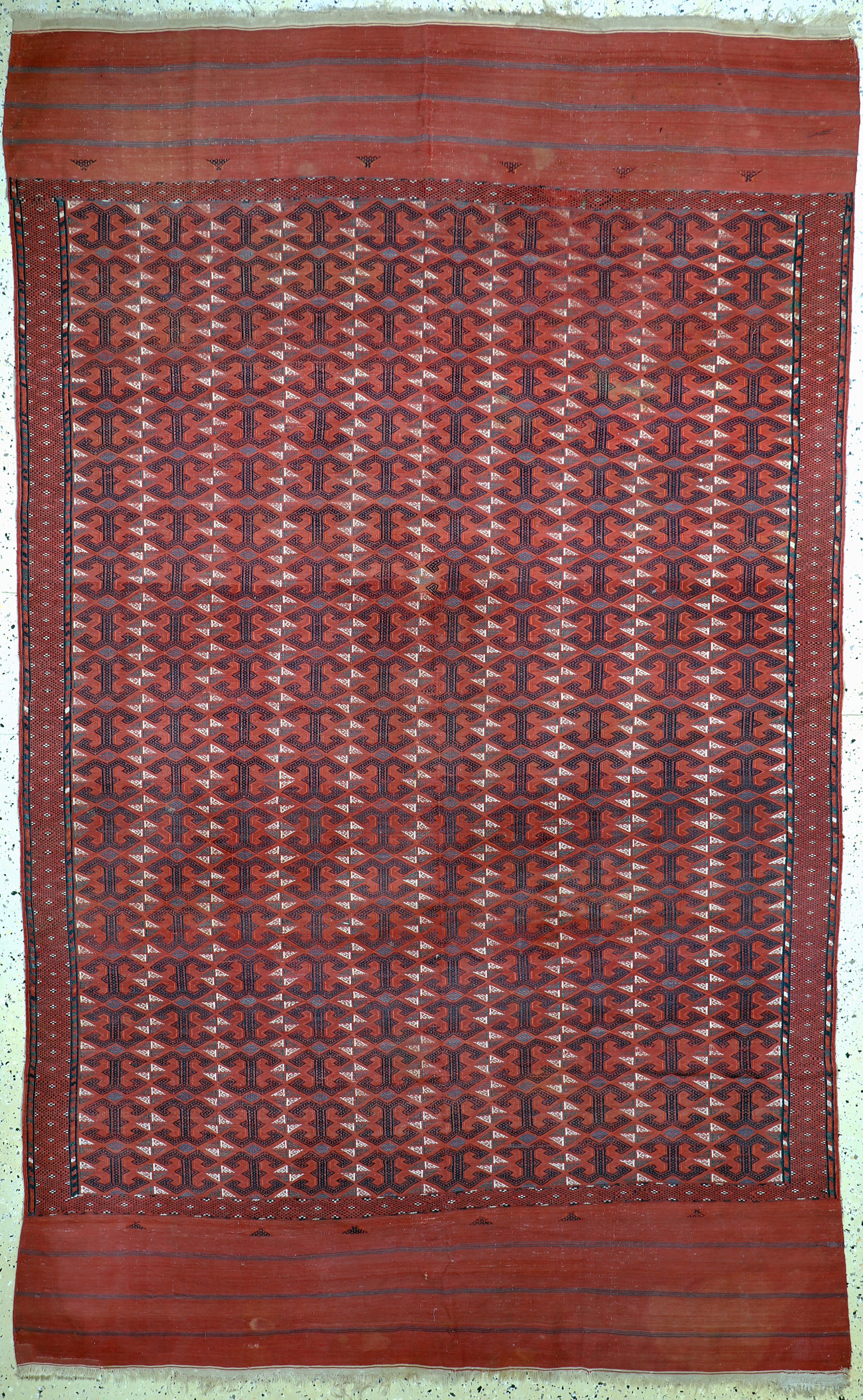 Image 27072922 - Antiker Sumakh, Turkmenistan, 19.Jhd, Wolleauf Wolle, ca. 303 x 187 cm, EHZ: 2 ...