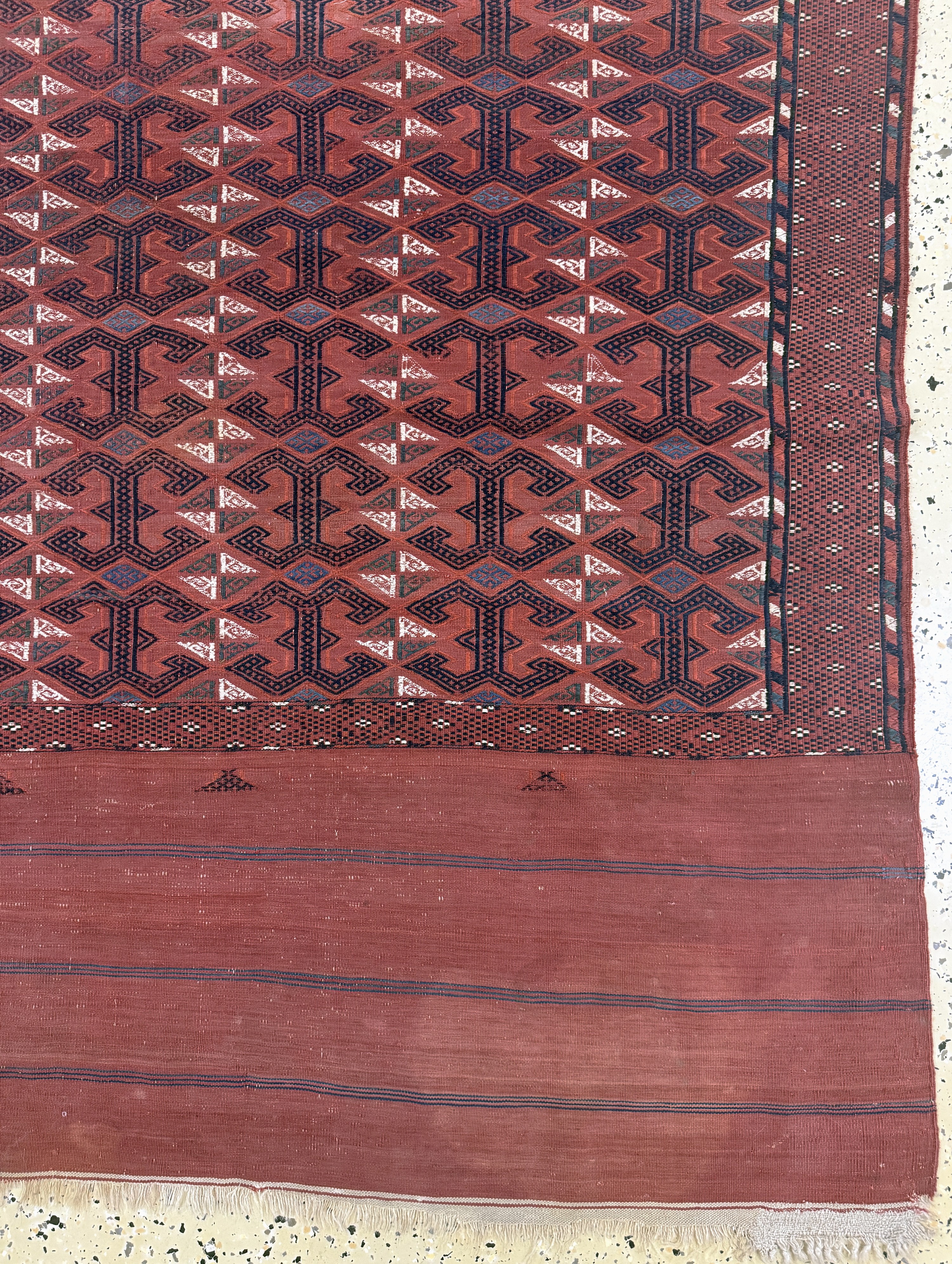 Detail a: Antiker Sumakh, Turkmenistan, 19.Jhd, Wolleauf Wolle, ca. 303 x 187 cm, EHZ: 2