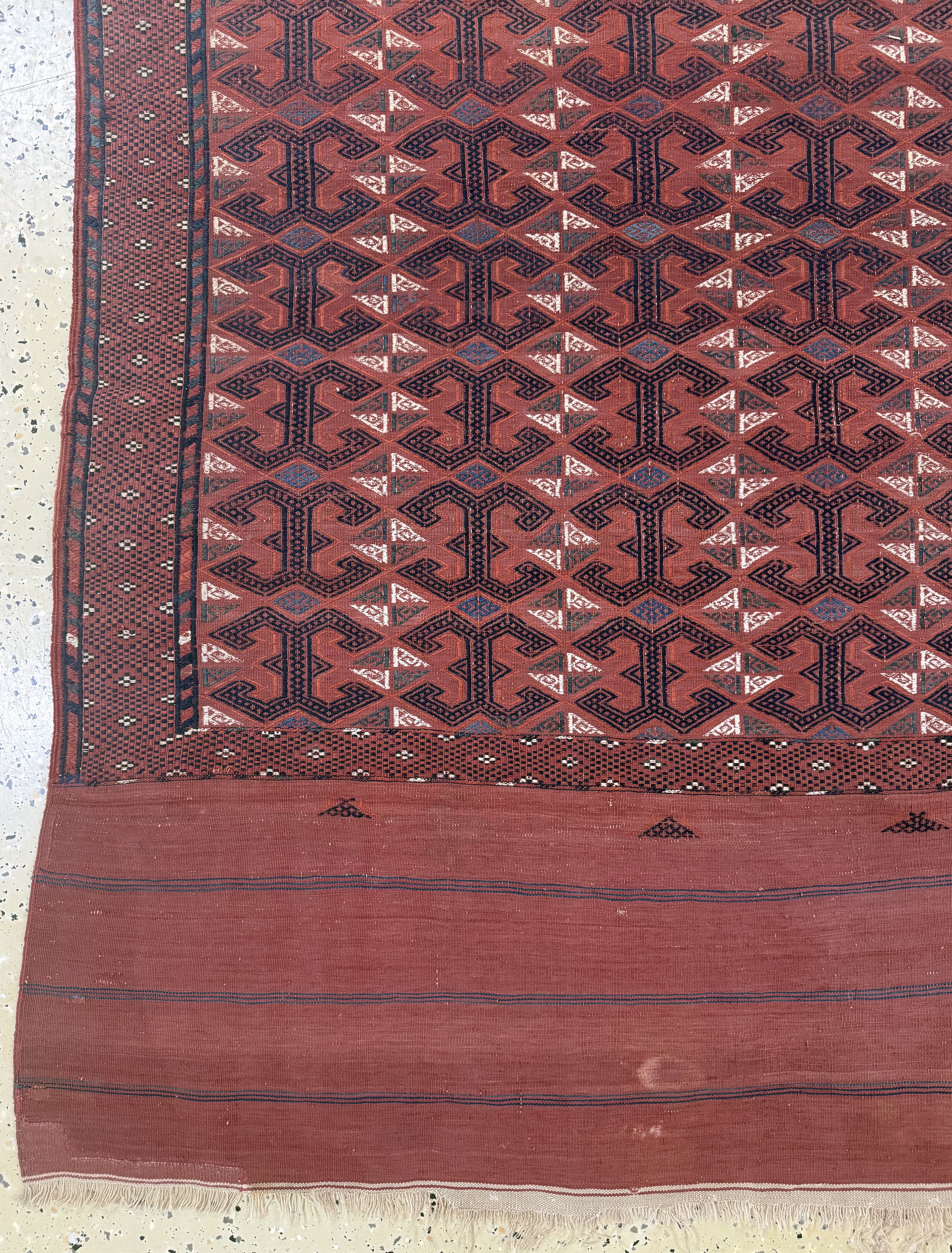 Detail b: Antiker Sumakh, Turkmenistan, 19.Jhd, Wolleauf Wolle, ca. 303 x 187 cm, EHZ: 2