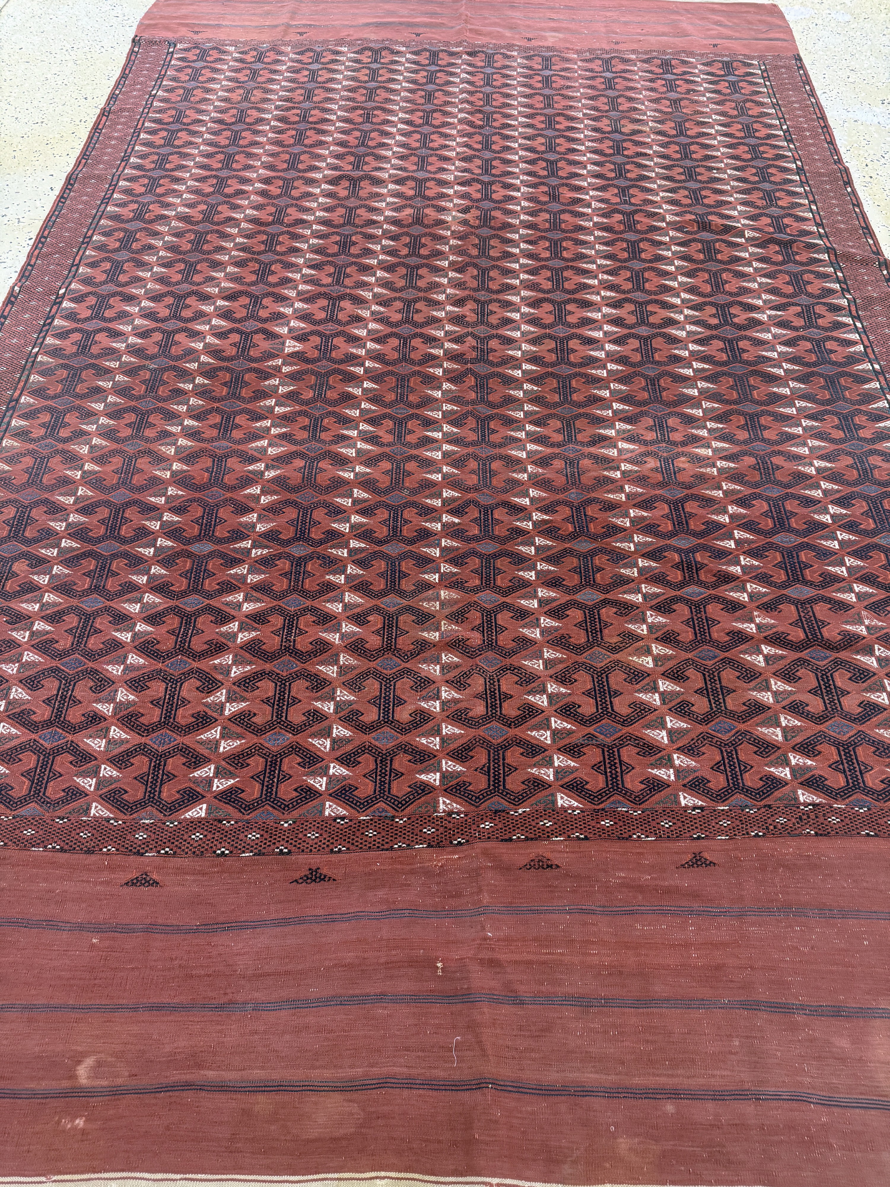 Detail h: Antiker Sumakh, Turkmenistan, 19.Jhd, Wolleauf Wolle, ca. 303 x 187 cm, EHZ: 2
