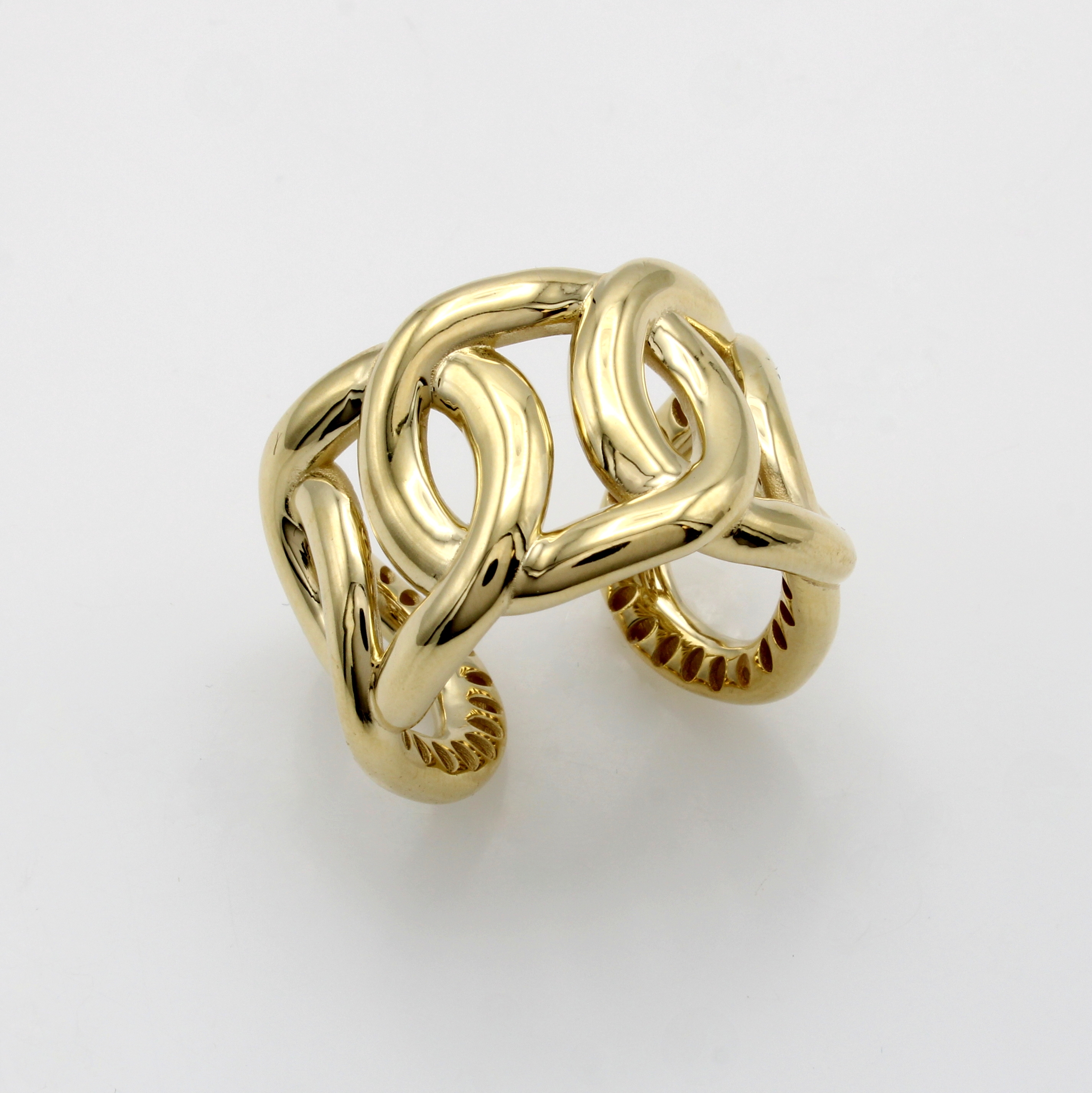 Image 27072924 - Ring im Kettendesign, GG 585/000, Unterteil offen gearbeitet, B. ca. 17 mm, RW ca. 58