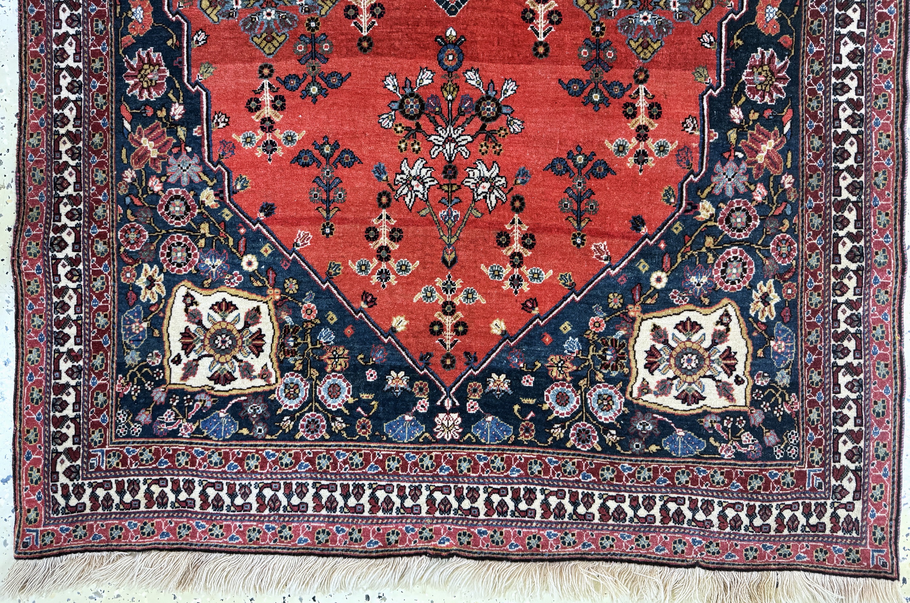 Detail b: Ghaschgai-Kashkuli fein antik, Persien, 19.Jh, Wolle auf Wolle, ca. 147 x 98 cm, EHZ: 2(restauriert)